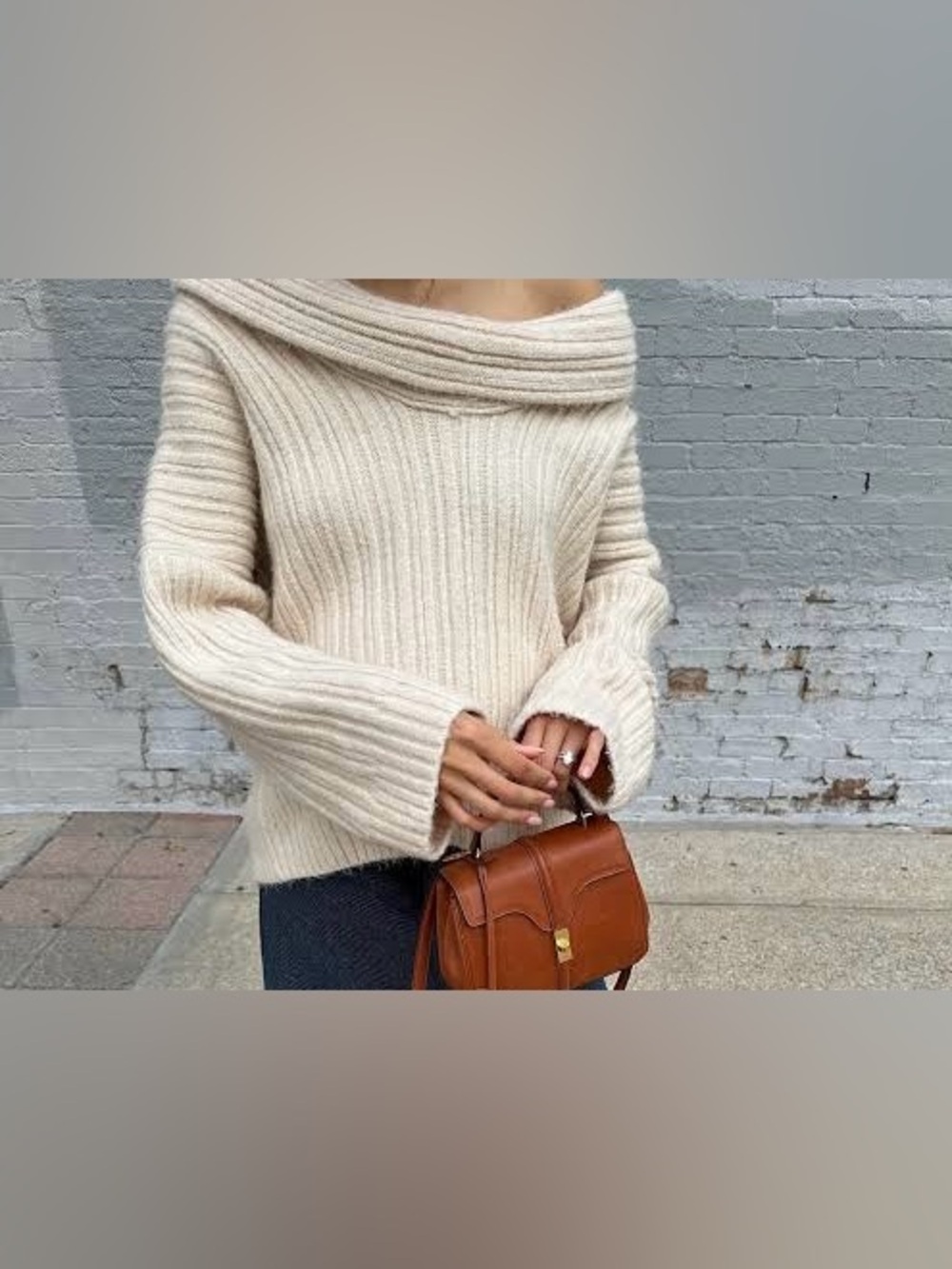 MODERN CITIZEN Off-the-Shoulder Cowl Sweater